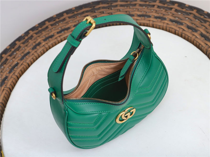 GG Marmont half-moon-shaped mini bag Green 699514 High