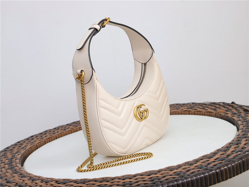 GG Marmont half-moon-shaped mini bag White 699514 High