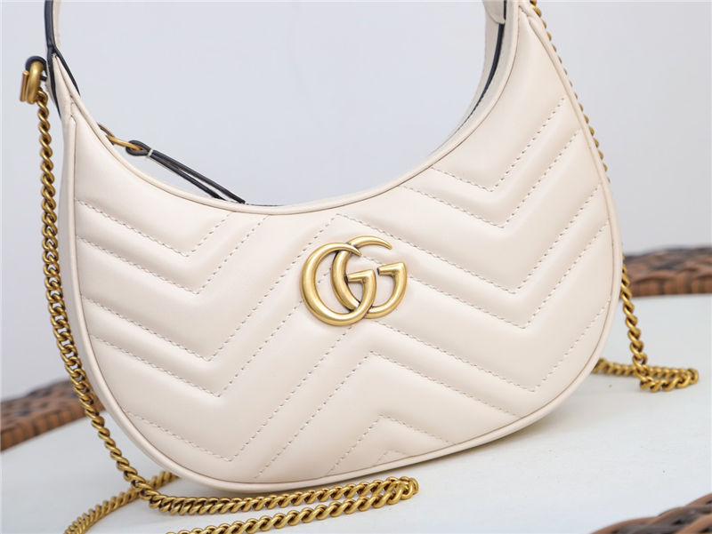 GG Marmont half-moon-shaped mini bag White 699514 High