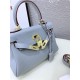 Hermes Kelly Mini Retourne Bag Clemence Leather Grey Blue High