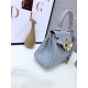 Hermes Kelly Mini Retourne Bag Clemence Leather Grey Blue High