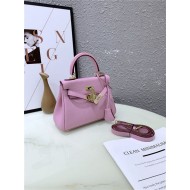 Hermes Kelly Mini Retourne Bag Clemence Leather Pink High