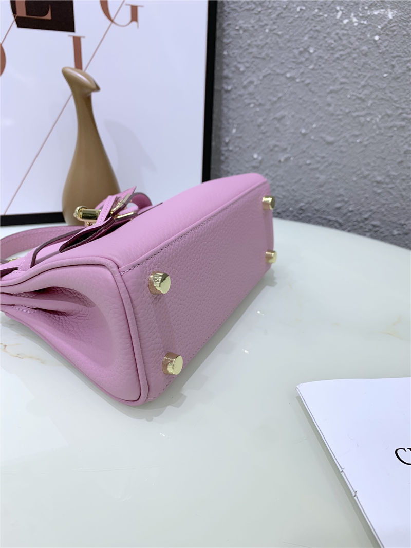 Hermes Kelly Mini Retourne Bag Clemence Leather Pink High