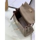 Hermes Kelly Mini Retourne Bag Clemence Leather Etoupe High