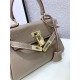 Hermes Kelly Mini Retourne Bag Clemence Leather Etoupe High