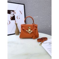 Hermes Kelly Mini Retourne Bag Clemence Leather Orange High