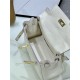 Hermes Kelly Mini Retourne Bag Clemence Leather Cream White High