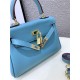 Hermes Kelly Mini Retourne Bag Clemence Leather Blue High