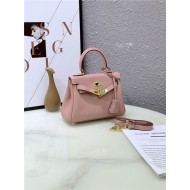 Hermes Kelly Mini Retourne Bag Clemence Leather Pink High