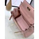 Hermes Kelly Mini Retourne Bag Clemence Leather Pink High