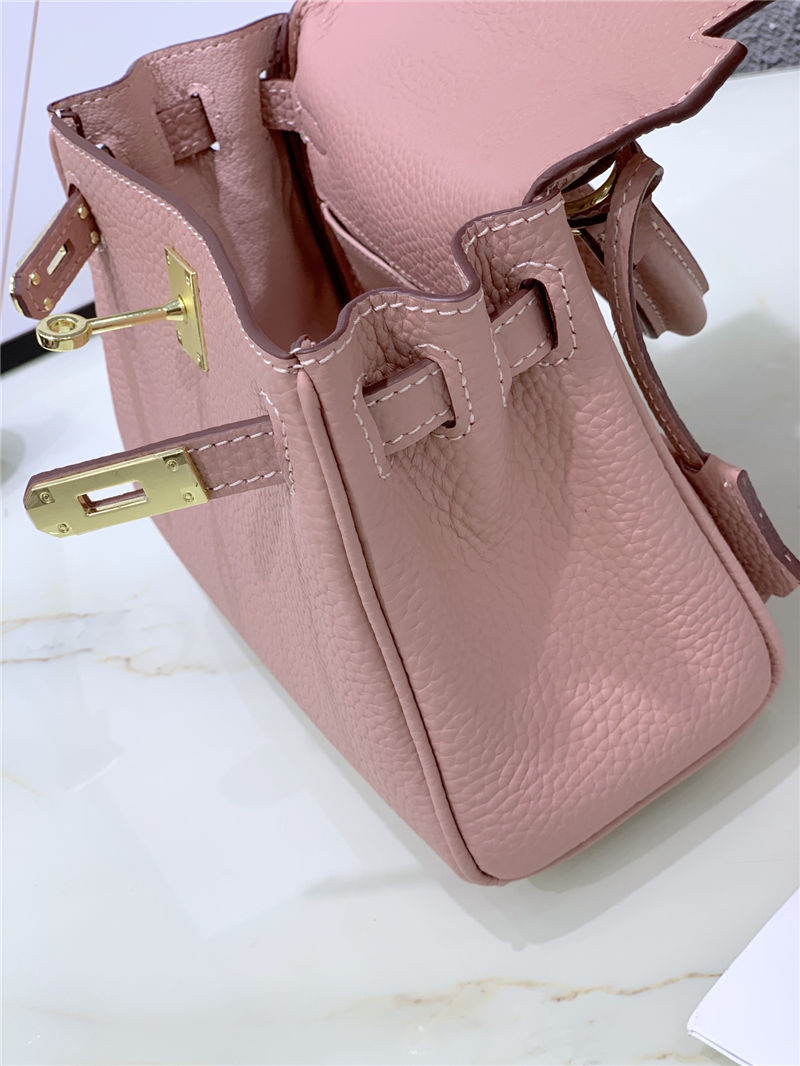 Hermes Kelly Mini Retourne Bag Clemence Leather Pink High