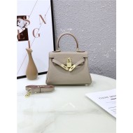 Hermes Kelly Mini Retourne Bag Clemence Leather Tourterelle High