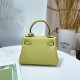 Hermes Kelly Mini Retourne Bag Clemence Leather Mustard High