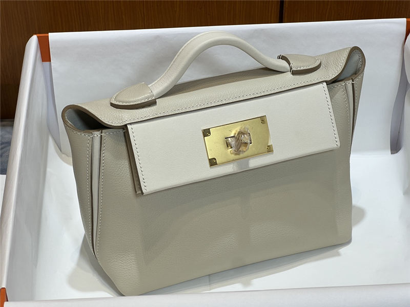 Hermes 2424 Mini Bag EVE Leather WAX White High