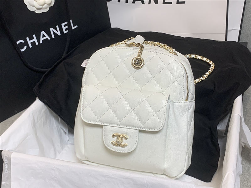 Chanel Backpack Calfskin Gold-Tone Metal A0004 High