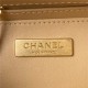 Chanel MINI FLAP BAG WITH TOP HANDLE AS4035 Tweed Gold-Tone Metal Beige A