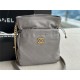 Chanel DRAWSTRING BAG Calfskin & Gold-Tone Metal AS2985 Grey High