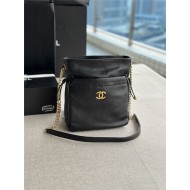 Chanel DRAWSTRING BAG Calfskin & Gold-Tone Metal AS2985 Black High