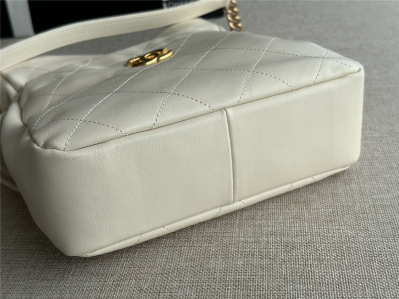 Chanel DRAWSTRING BAG Calfskin & Gold-Tone Metal AS2985 White High