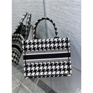 SMALL Dior BOOK TOTE Macro Houndstooth Embroidery High