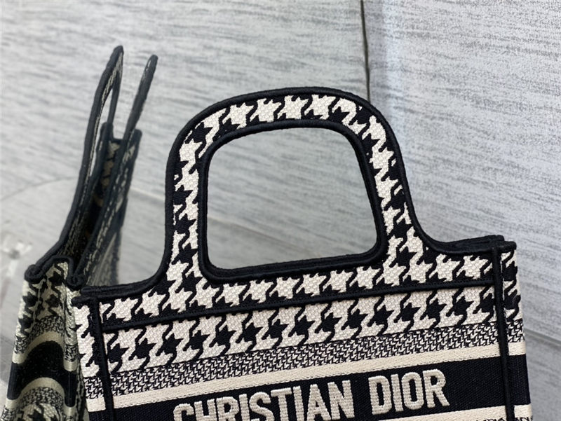 MINI Dior BOOK TOTE Macro Houndstooth Embroidery High