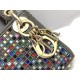 MICRO LADY Dior BAG Metallic Canvas Embroidered with Multicolor Crystals Top