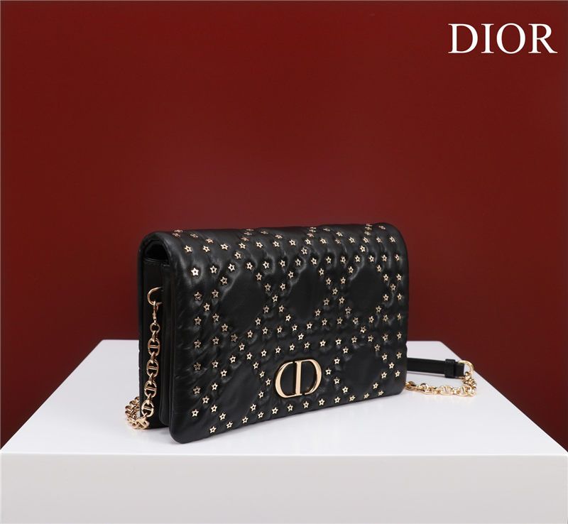 MEDIUM Dior CARO BAG Lucky Star Cannage Lambskin Black High