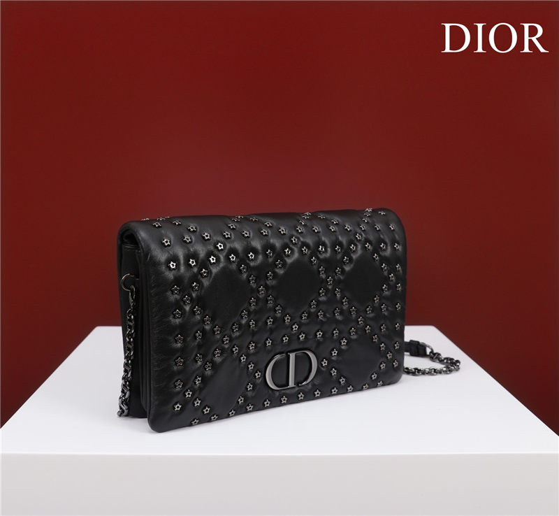 MEDIUM Dior CARO BAG Lucky Star Cannage Lambskin Black High