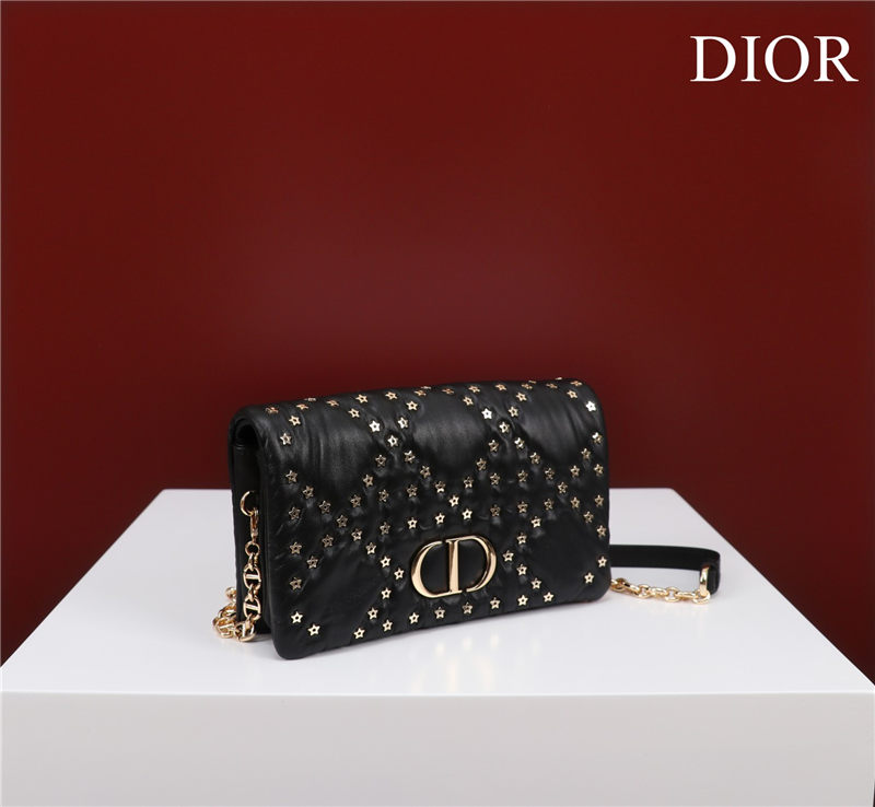 SMALL Dior CARO BAG Lucky Star Cannage Lambskin Black High