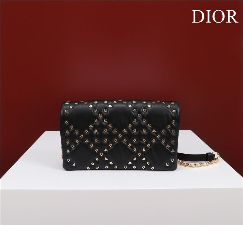 SMALL Dior CARO BAG Lucky Star Cannage Lambskin Black High