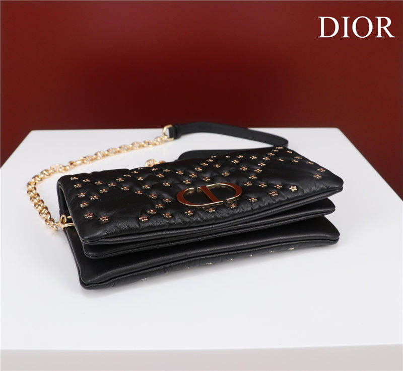 SMALL Dior CARO BAG Lucky Star Cannage Lambskin Black High