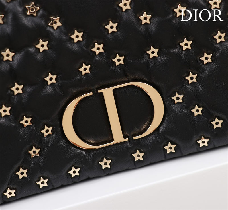 SMALL Dior CARO BAG Lucky Star Cannage Lambskin Black High