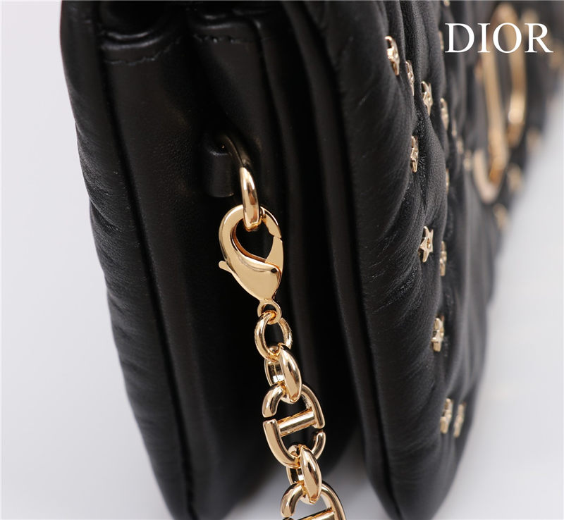 SMALL Dior CARO BAG Lucky Star Cannage Lambskin Black High