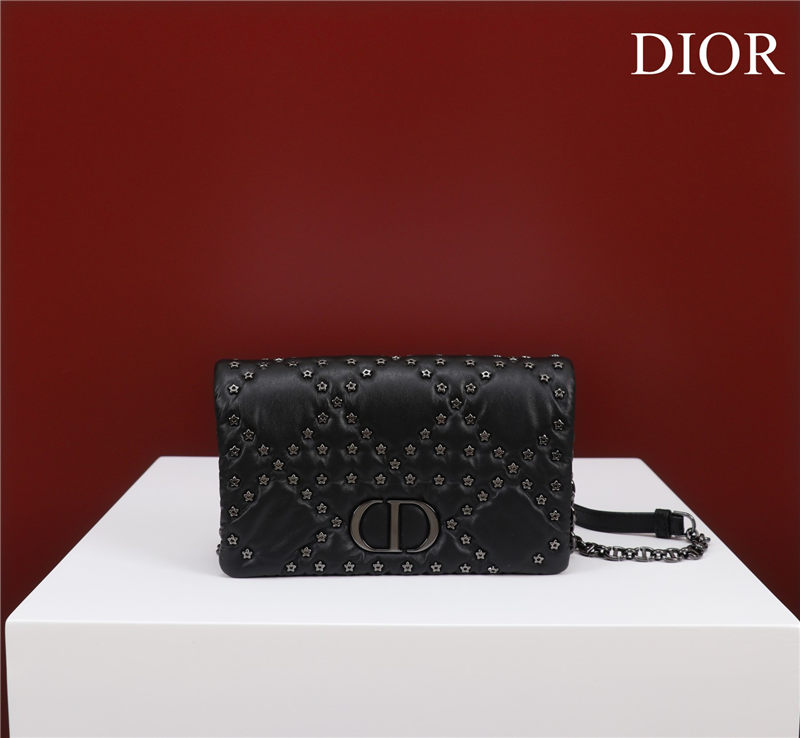 SMALL Dior CARO BAG Lucky Star Cannage Lambskin Black High