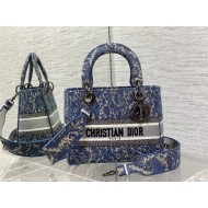 MEDIUM LADY D-LITE BAG Brocart Embroidery High