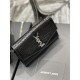 UPTOWN CHAIN WALLET IN CROCODILE-EMBOSSED SHINY LEATHER Black High