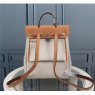 Hermes Herbag Backpack Canvas and Leather High