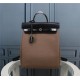 Hermes Herbag Backpack Canvas and Leather High