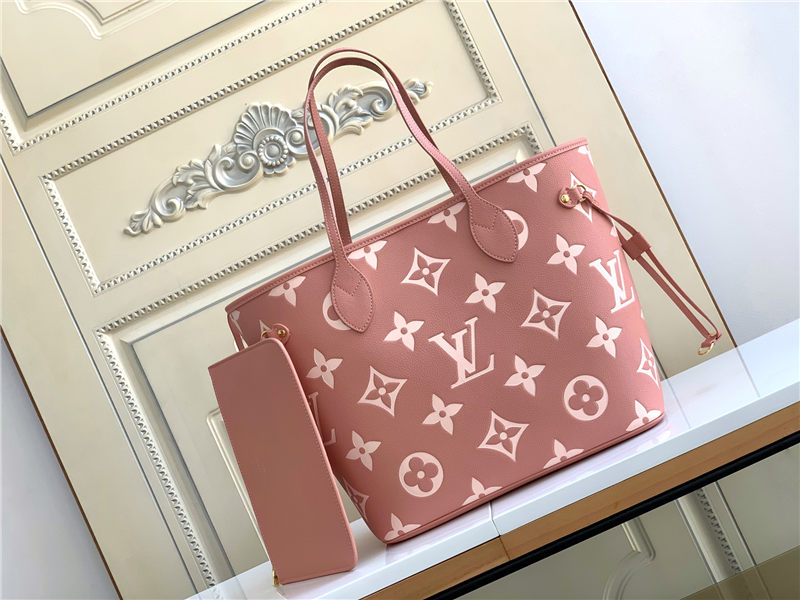 Louis Vuitton NEVERFULL MM Monogram Empreinte Pink M46329 High