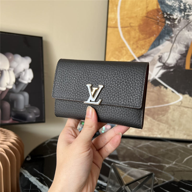 Louis Vuitton CAPUCINES COMPACT WALLET Taurillon Leather M62157 High