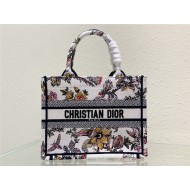 SMALL Dior BOOK TOTE Dior Jardin Botanique Embroidery White High