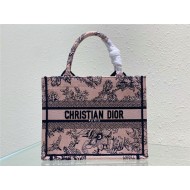 SMALL Dior BOOK TOTE Dior Jardin Botanique Embroidery Powder Pink High