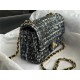 Chanel Mini Classic Flap Bag Tweed Black/Blue High