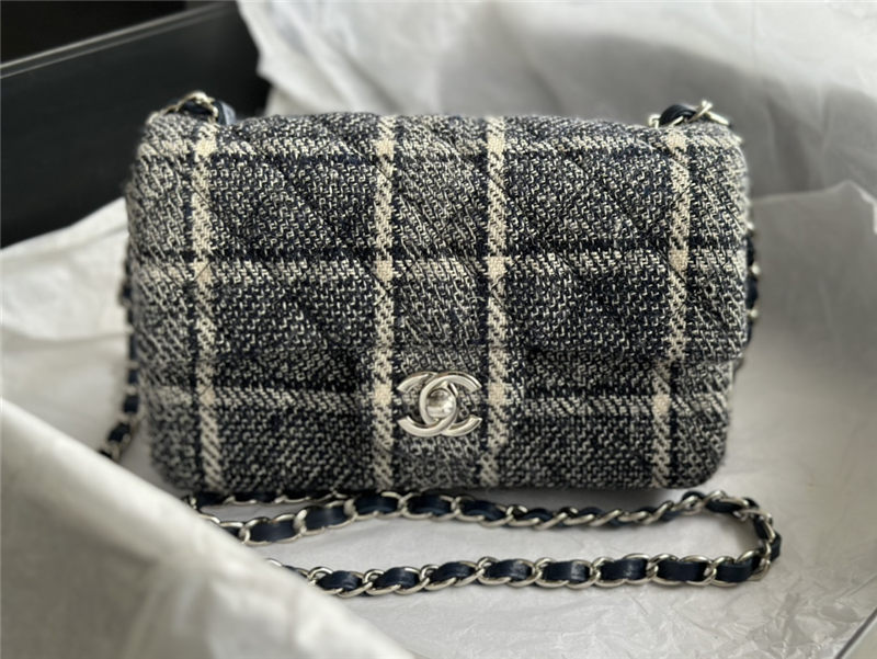 Chanel Mini Classic Flap Bag Tweed Black/Beige High