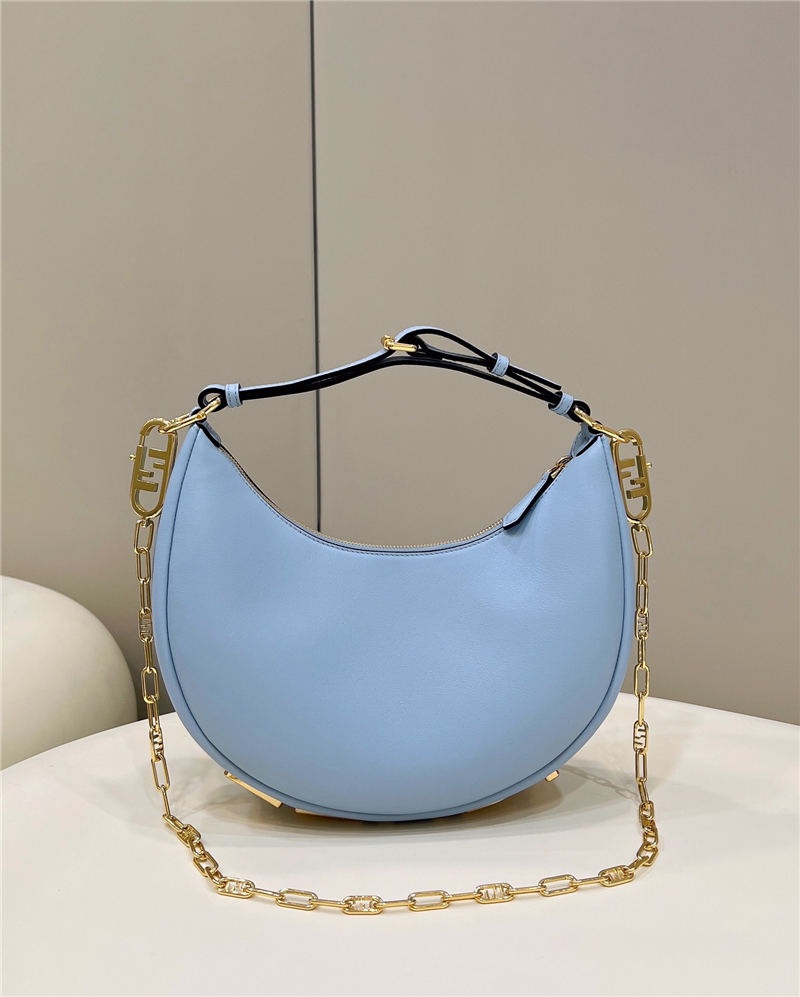 Fendigraphy Small Leather Bag Blue High