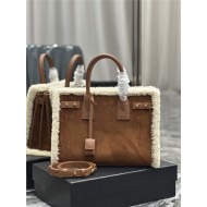 SAC DE JOUR SUPPLE MEDIUM IN SUEDE AND SHEARLING High