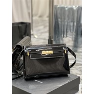 MANHATTAN SHOULDER BAG IN SILK SATIN AND LEATHER High