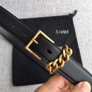 YSL BELT IN SMOOTH LEATHER 30MM 2-0425 Gold High