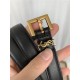 YSL CASSANDRE BELT WITH SQUARE BUCKLE IN SMOOTH LEATHER 20/30MM Gold High