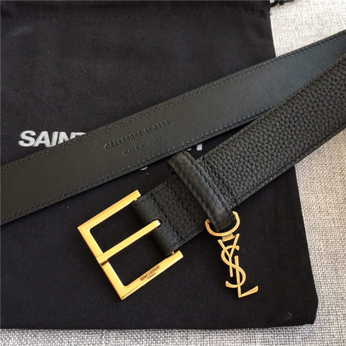 YSL BELT IN GRAINED LEATHER 30MM 1-1229 Gold High